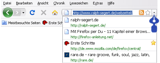 Firefox Adressfeld Chronik